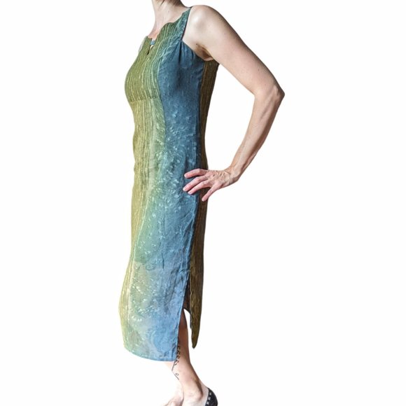 Ou Empereur Ou Rien Green and blue sleevless midi dress - Picture 4 of 16